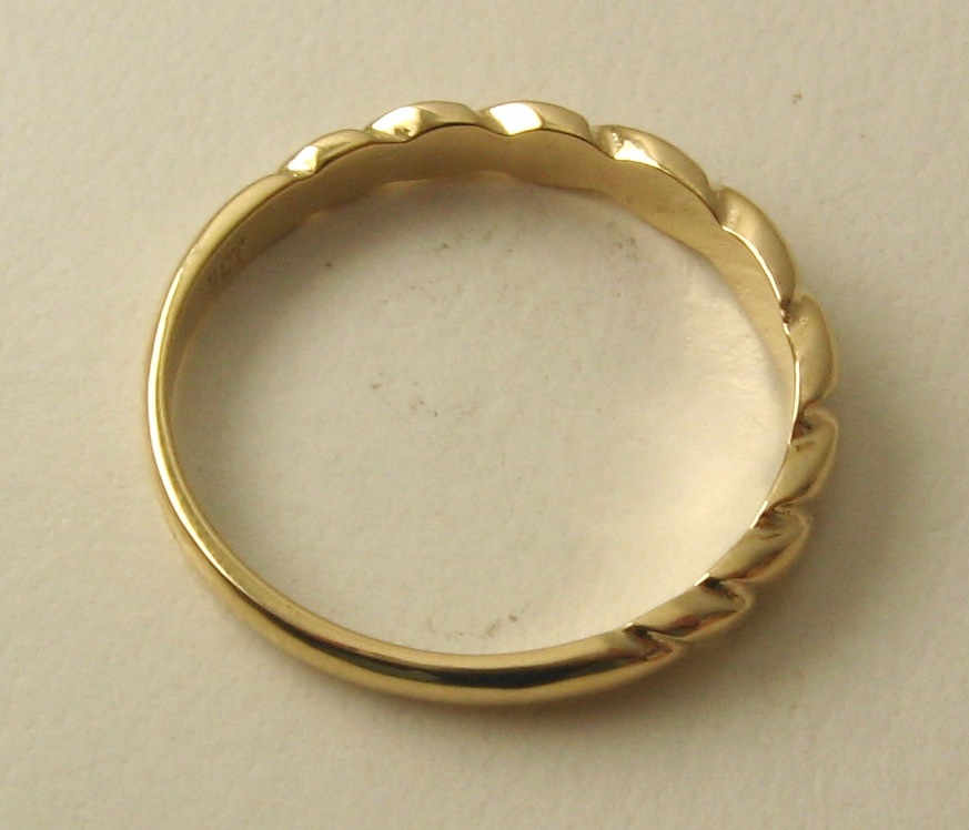 GENUINE 9ct 9K SOLID YELLOW GOLD TWIST DRESS RING