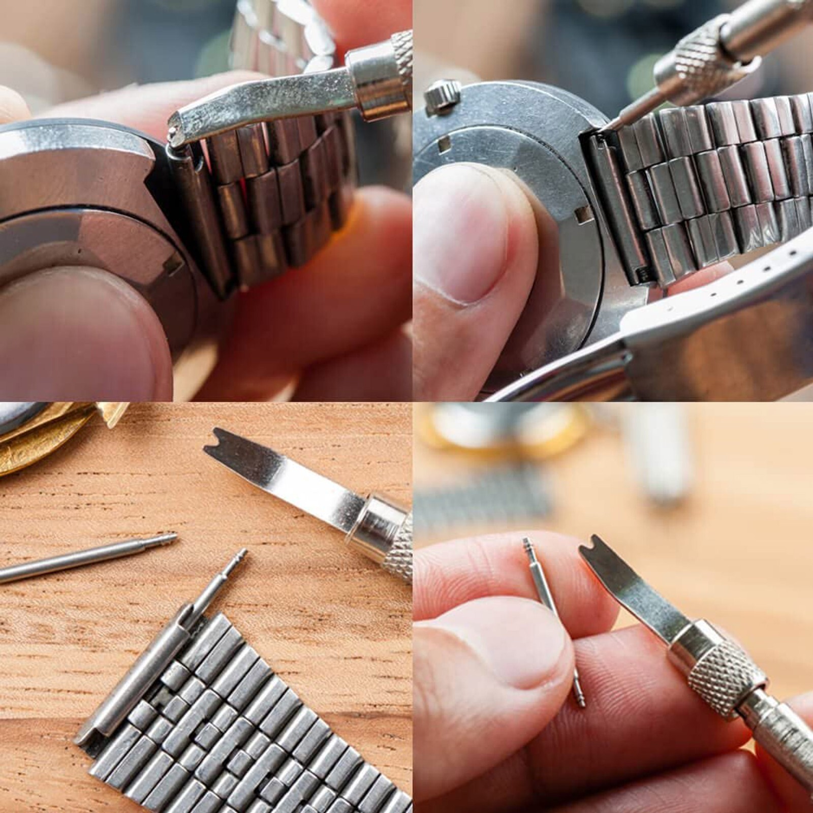 360pcs Watch PINS SPRING BARS Band Strap Link 8-25mm Repair Kit Stainless Steel