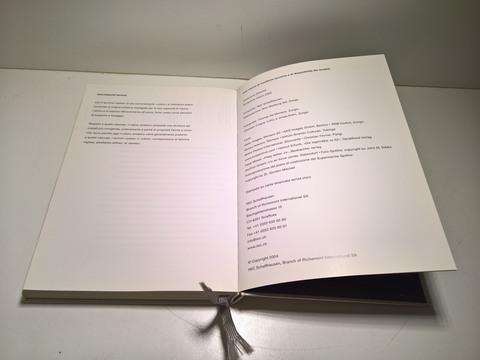 ULTRA RARE IWC BOOKLET 2004 ITA “GLI OROLOGI DI IWC 2004”