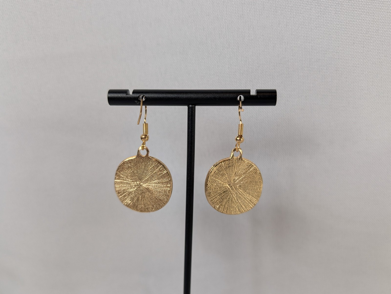 Hook Drop Dangle Pierced Earrings Gold Tone Grapefruit Summer Fruit Food Fun