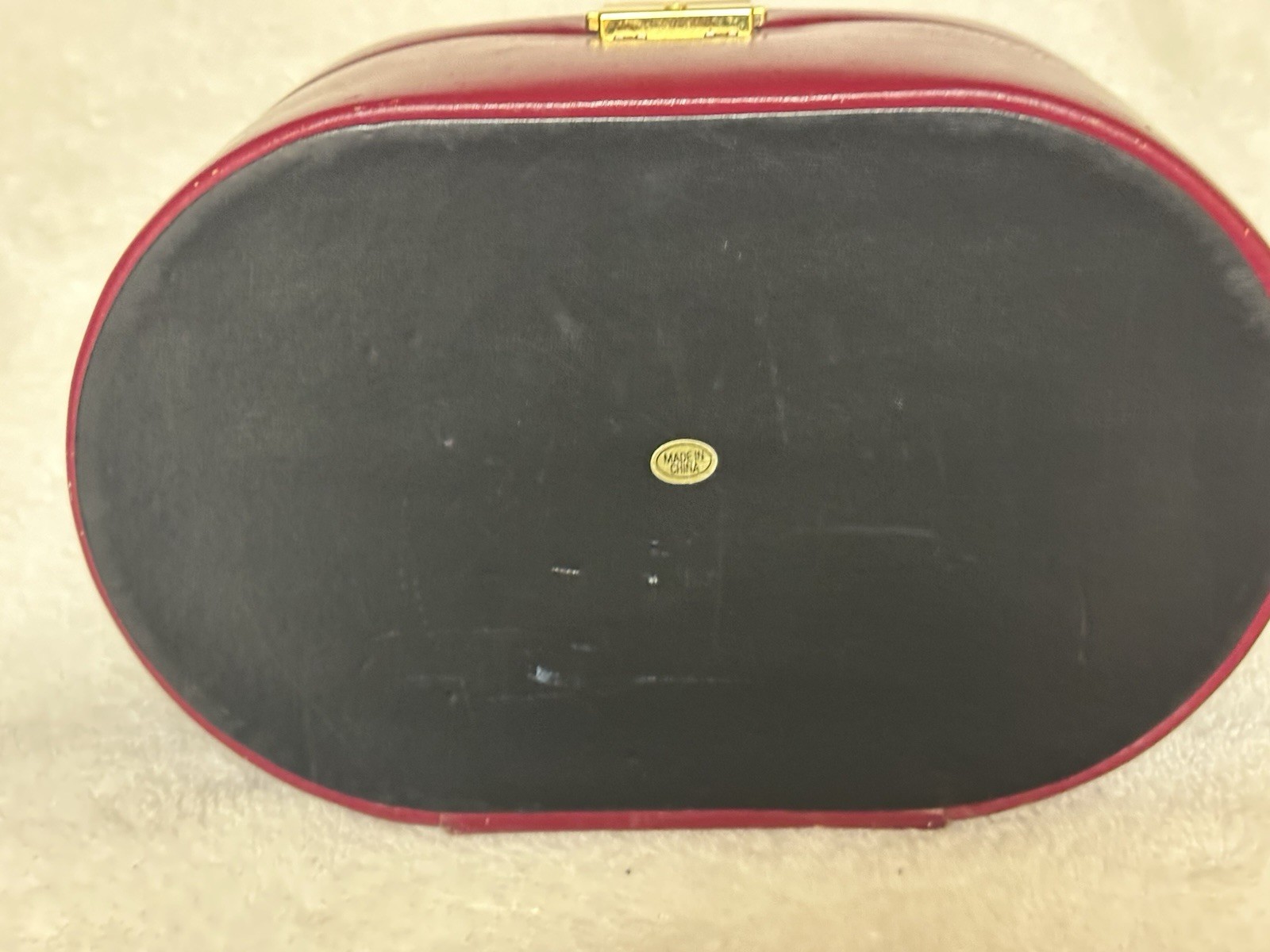 Burnt Red Faux Leather Jewelry Box w/ Velvet Lining &Multiple Compartments