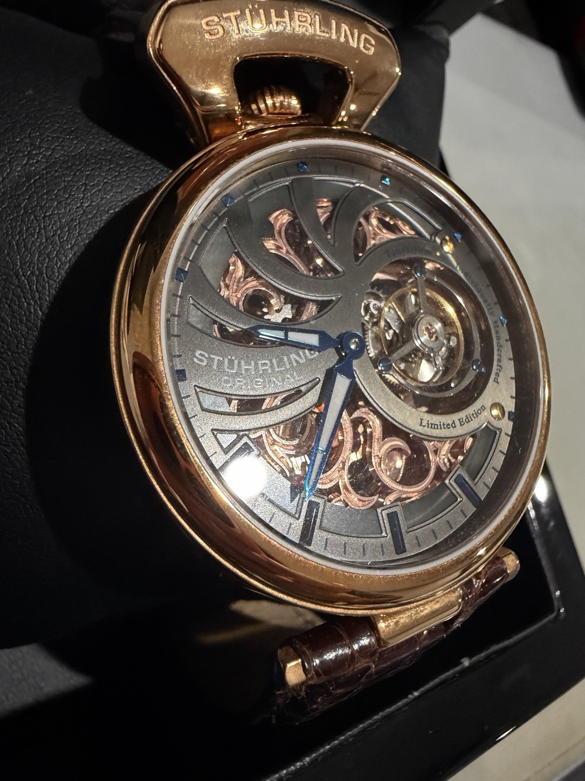 Stuhrling Emperor’s Skeleton Tourbillon 127C.333514 Limited 56/111 MSRP $3500