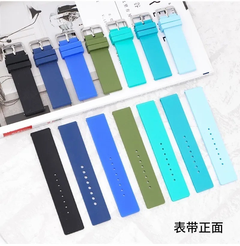 Silicone Watch Strap 14mm 16 18 19 20mm 21 22mm 24mm Waterproof Soft Rubber Band