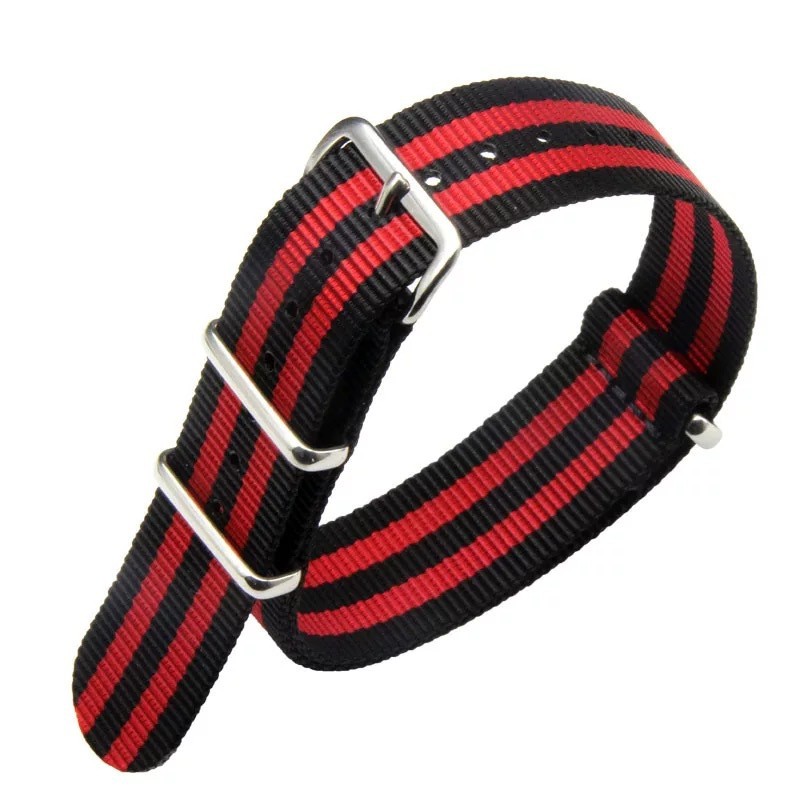 High Quality Nylon Canvas Watch Band Single Pass Sports Strap 18 20mm Universal