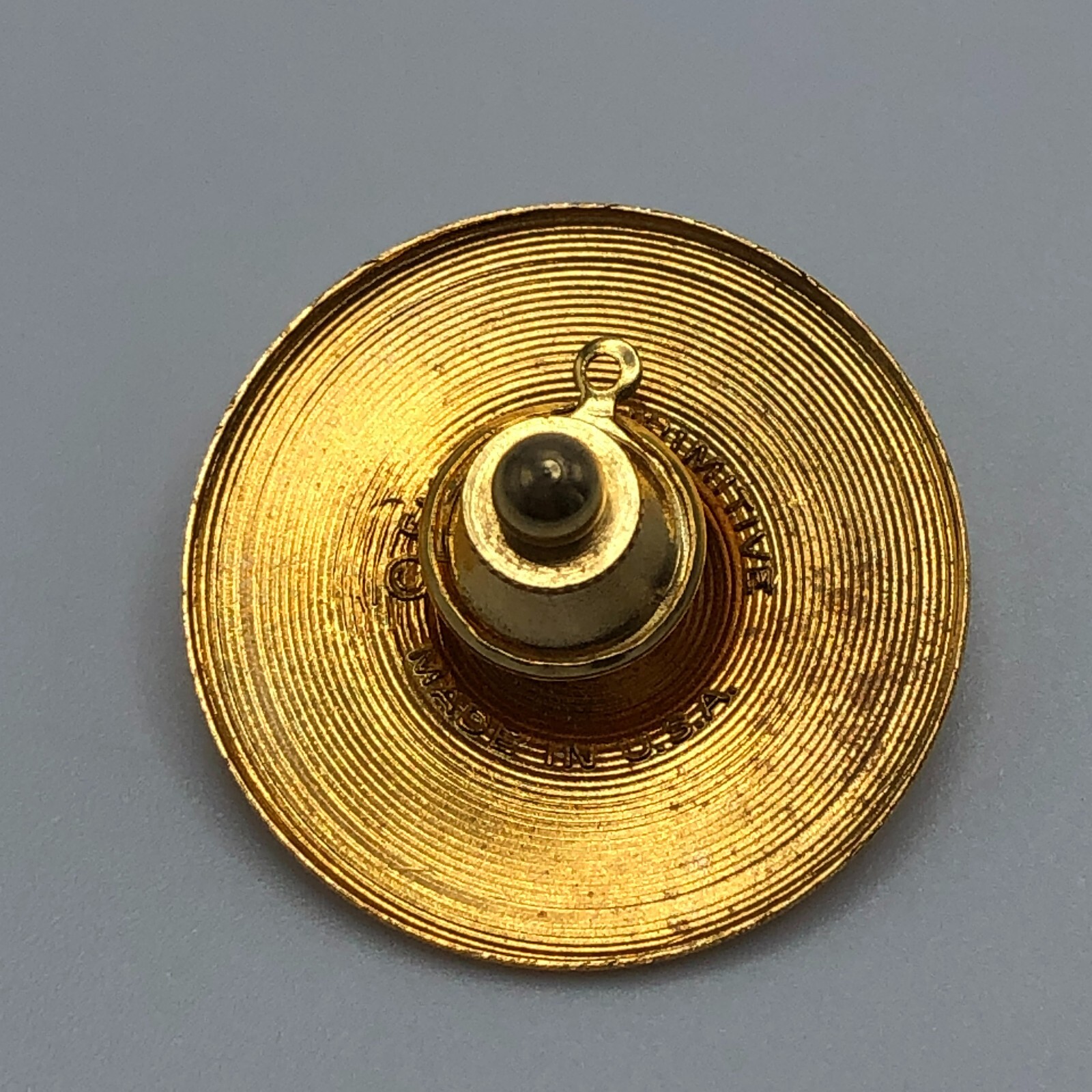 Vintage Cymbal Percussion Tie Tack Pin Future Primitive Gold