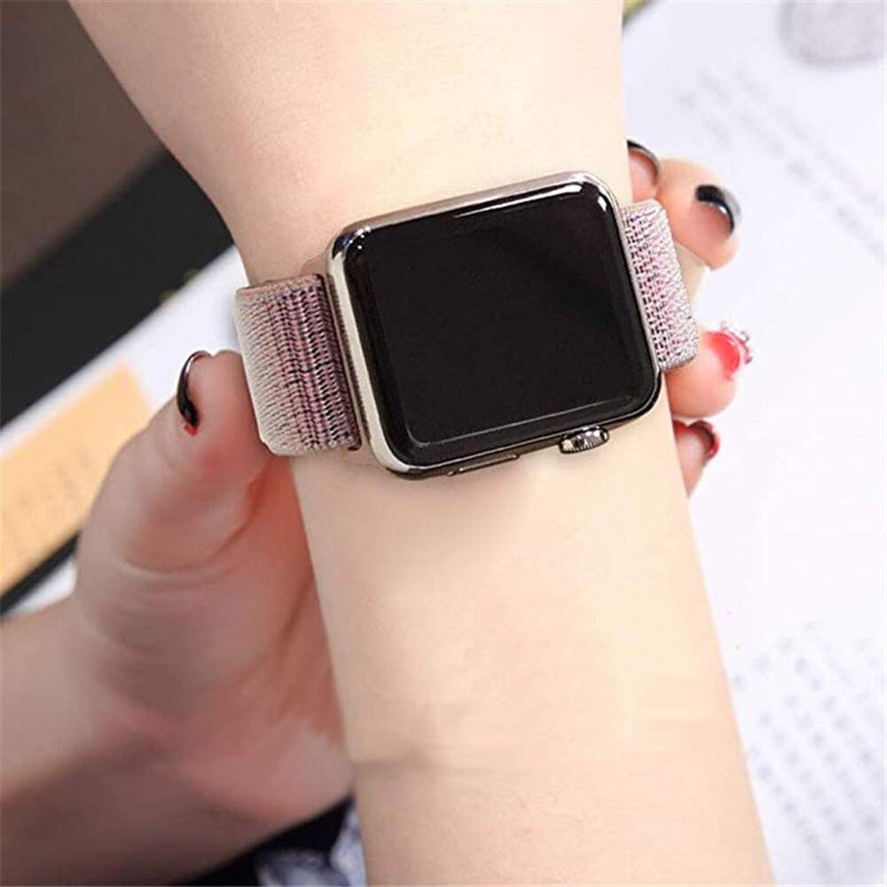 3 PACK Nylon Sport Loop Band Strap for Apple Watch 9 8 7 6 5 4 SE 38/40/44mm