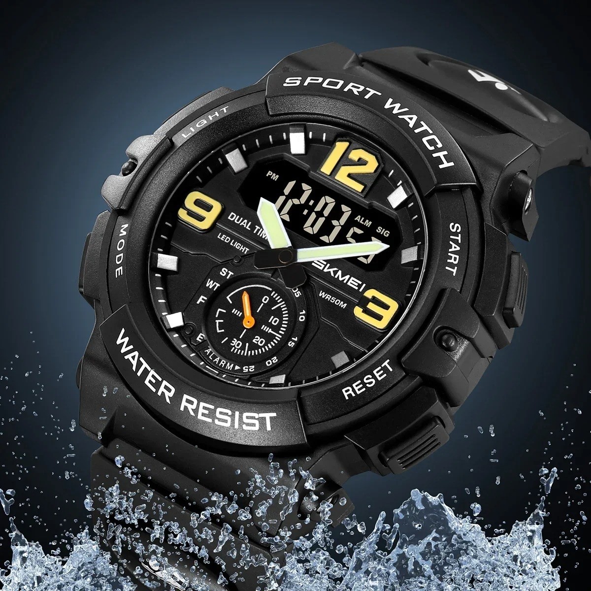 Rugged Large Dial Watch Waterproof Quartz