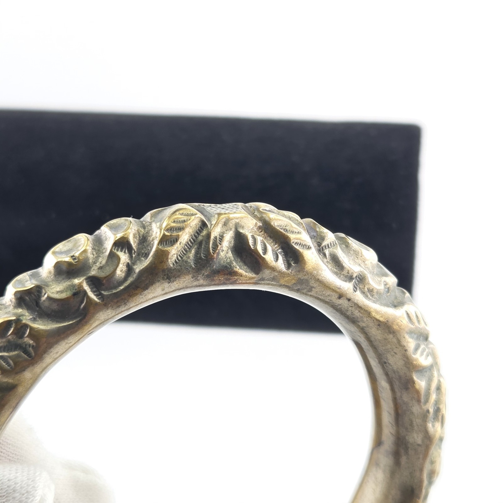 Vtg Brass Bangle Hollow Jingle Bracelet Chinese Wedding Size 8