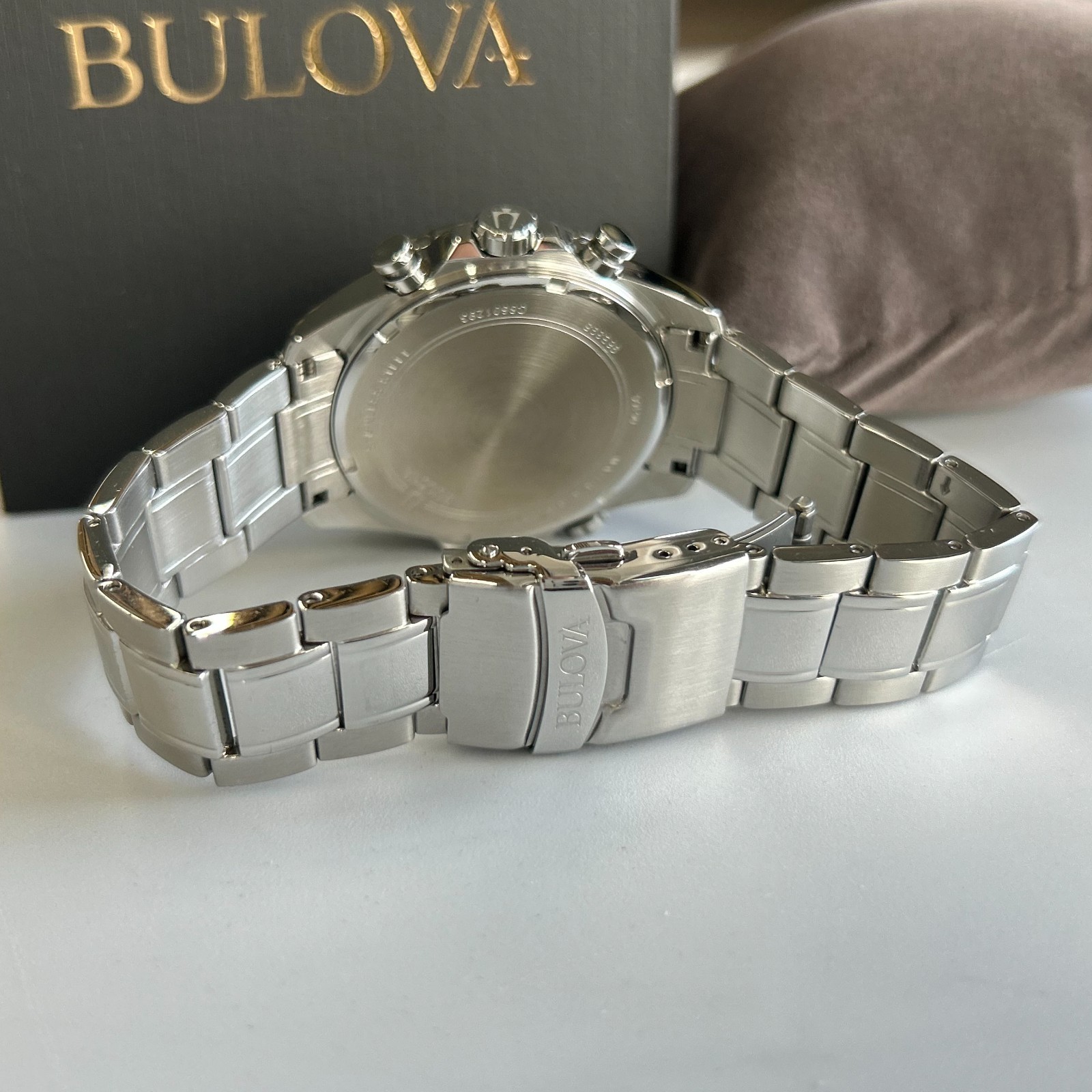 Bulova 96B395 Marine Star Orange Dial Men’s Chronograph Quartz Watch Stainless