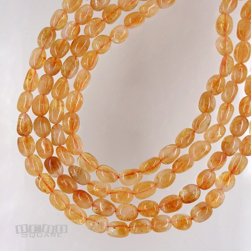 15.5″ Natural Yellow Citrine Nugget Beads approx. 8mm x 10mm #15253