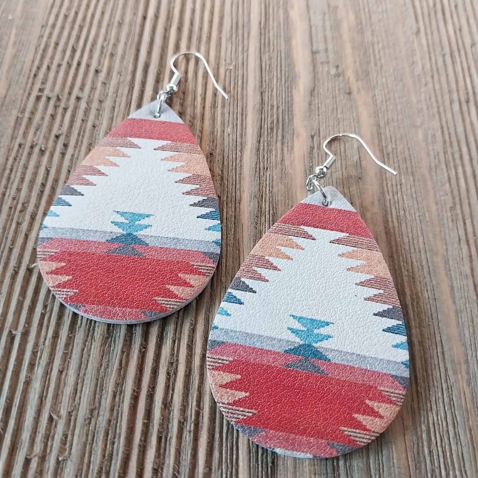 Southwest Boho Cowgirl Drop Dangle Hook Earrings Handmade Multicolor