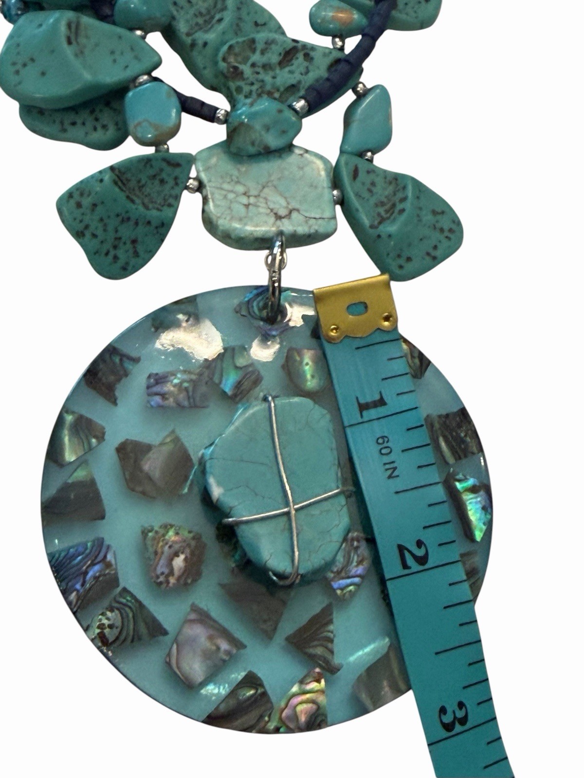 Chico’s Hera Pendant Necklace Turquoise Blue Statement Necklace NEW $55 Mermaid
