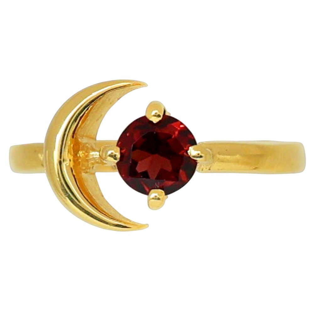 18K Gold Plated Natural Hessonite Garnet – Madagascar Ring s.5 Jewelry TR01468