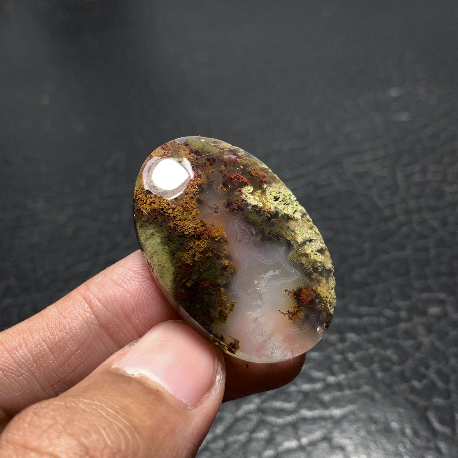 Moss Agate Cabochon 36×24.5x7mm Good Quality 53.5 ct