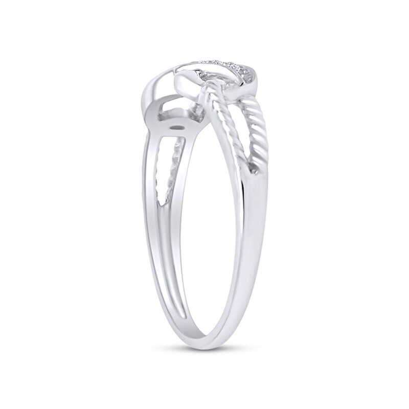 Infinity Diamond Ring White Gold Plated / 0.05 ct, I-J Color, I2-I3 Clarity