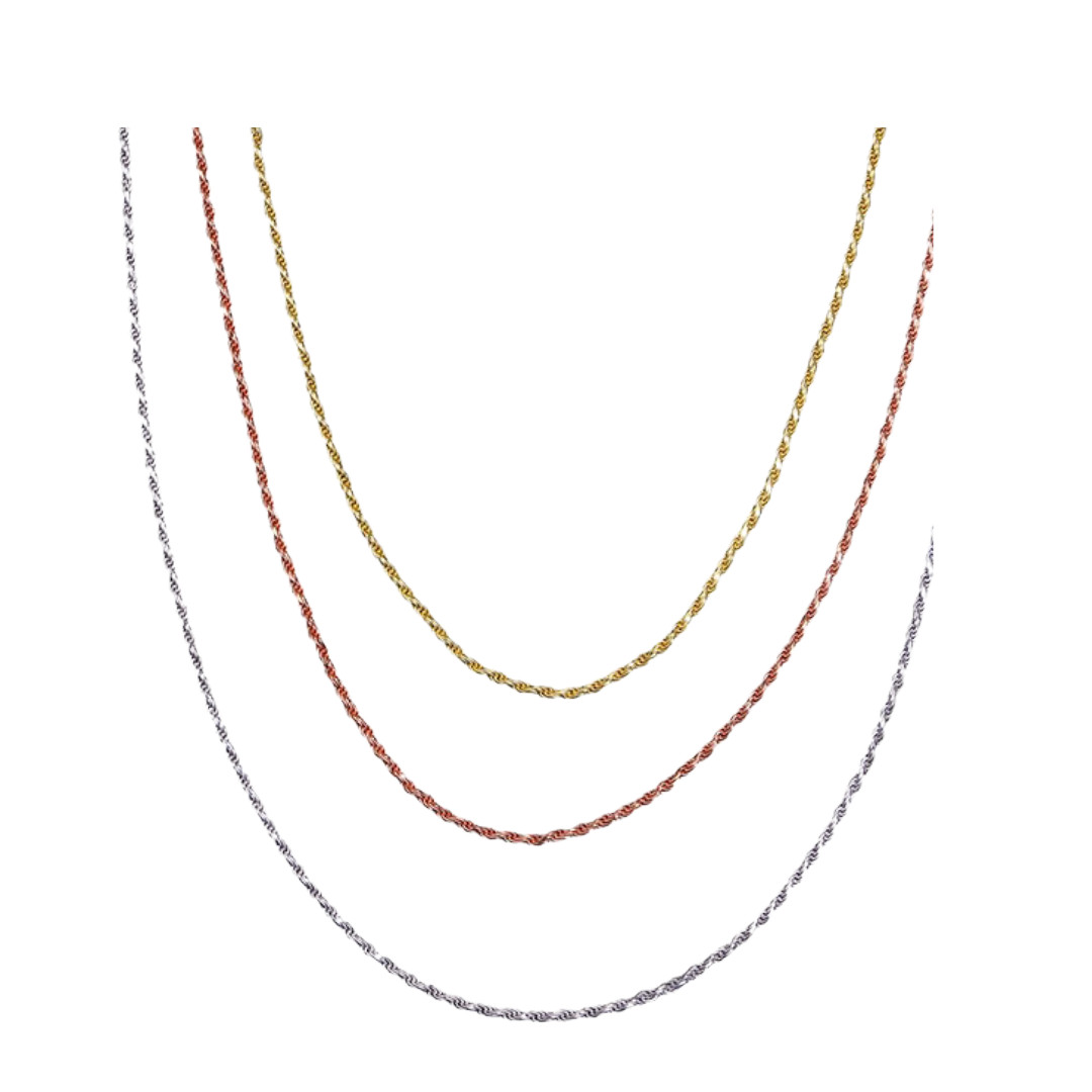 925 Sterling Silver Cable Chain 40mm Necklace 1mm 1.2mm 2mm 5mm Micro Extender