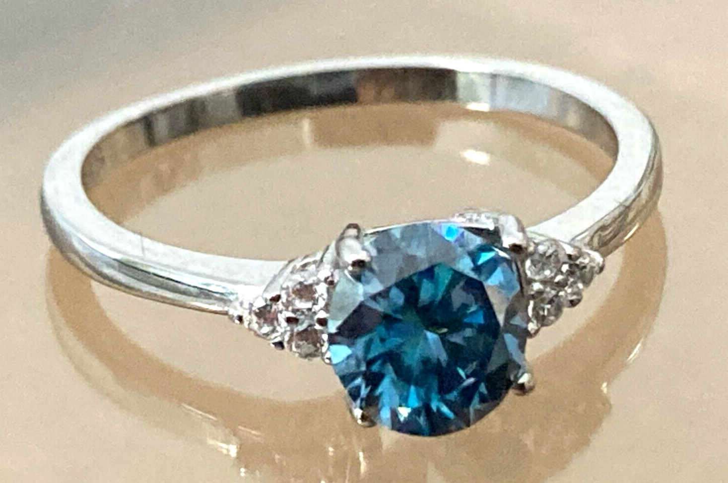 Moissanite Diamond Rings All Sizes & Colours 14k Gold or Rhodium Finish S925