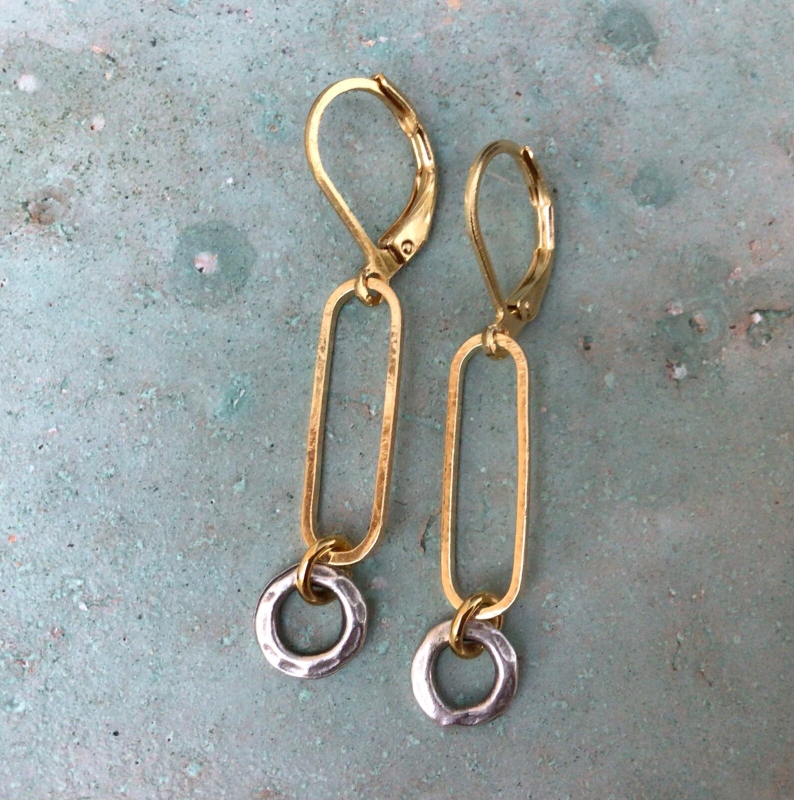 NEW HANDCRAFTED SUNDANCE CHARM LINK EARRINGS HANDMADE ARTISAN JEWELRY