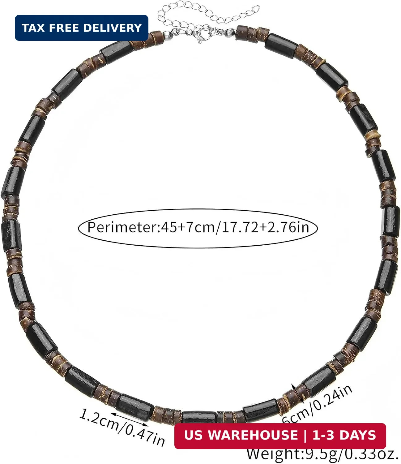 MIFYNN Surfer Necklace for Men Beaded Choker Necklace Puka Shell Necklaces Brown