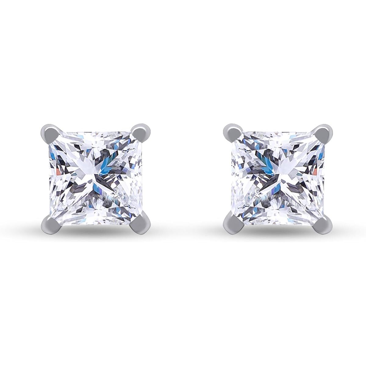 0.50 Ct to 1.00 Ct Solitaire Stud Earrings Lab Grown Diamond 14K White Gold