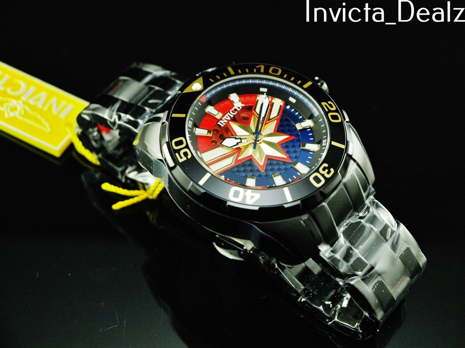 Invicta Men 52mm Limited Edition BOLT CAPTAIN MARVEL Automatic Black SS Watch