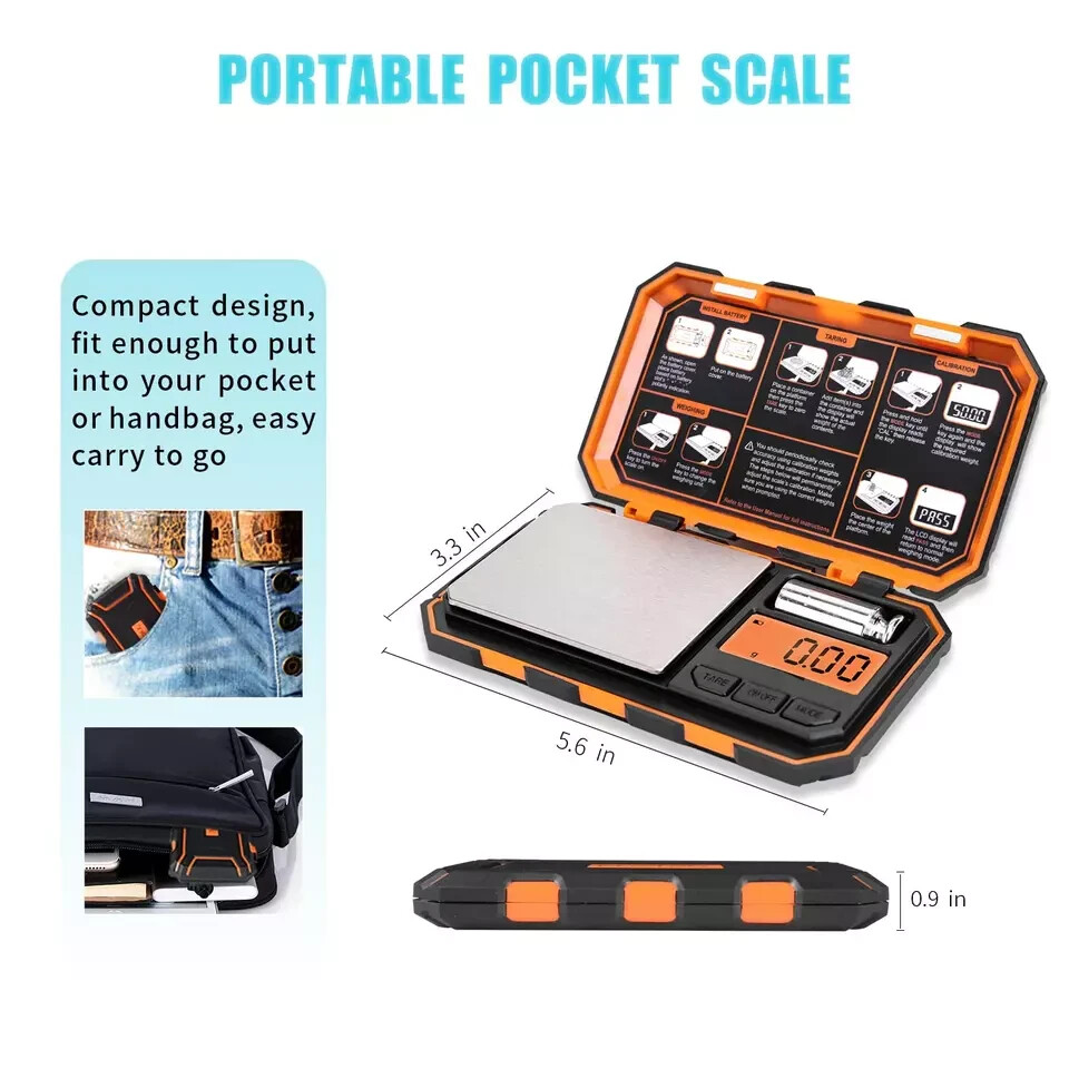 Fuzion Digital Pocket Scale, 500G X 0.01G Gram Scale, Mini Scale 6 Units Jewelry