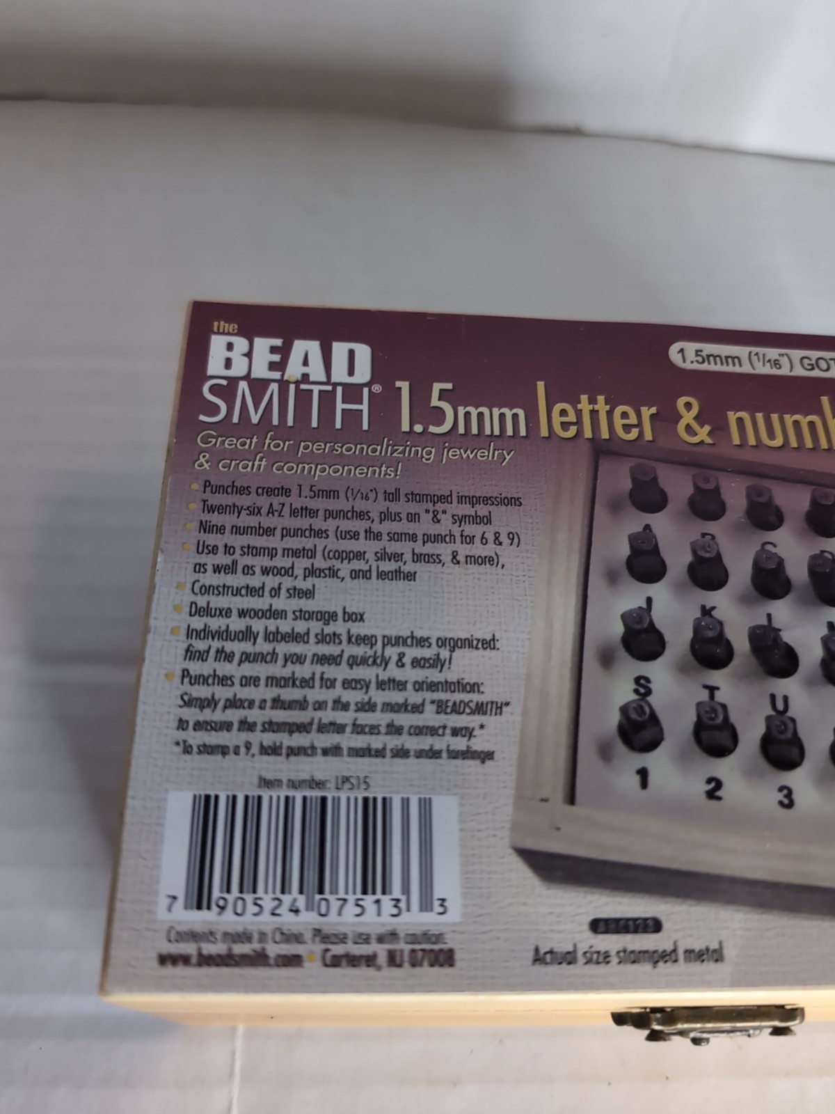 Bead Smith 1.5mm Letter & Number Punch Set 36 Piece Gothic Uppercase + 3 Others