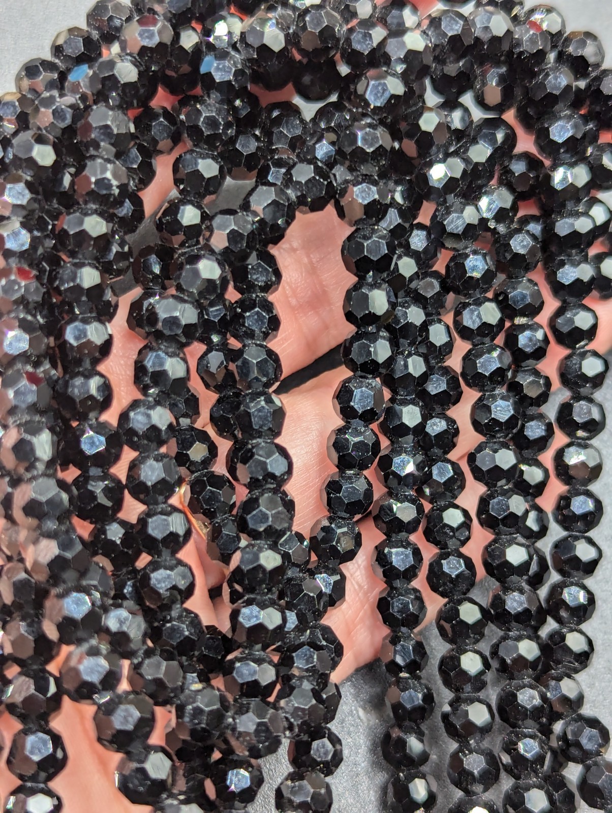 HEIDI DAUS Deco Master Clasp Beaded Black Glass Crystal Rhinestone NECKLACE ONLY