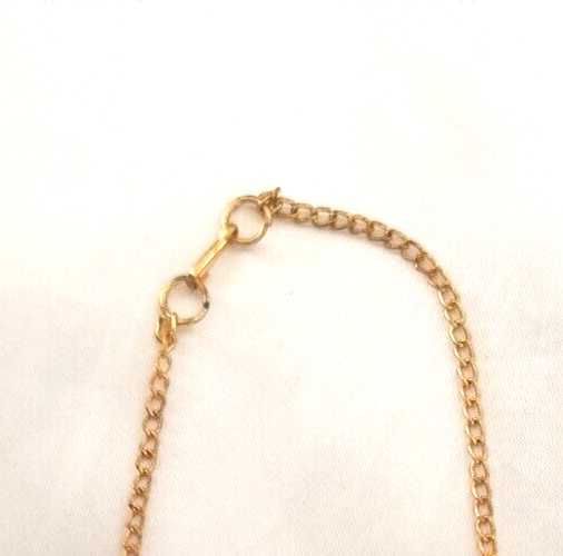 Women’s Statement Necklace Red Gold White Clear Colors with Gold Tone Chain