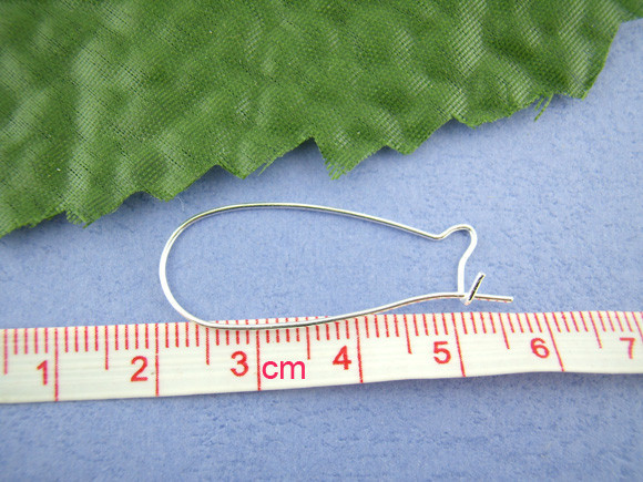 Sexy Sparkles 100 Pcs Earring Wire Kidney Hooks Silver Tone 16mm X 38mm