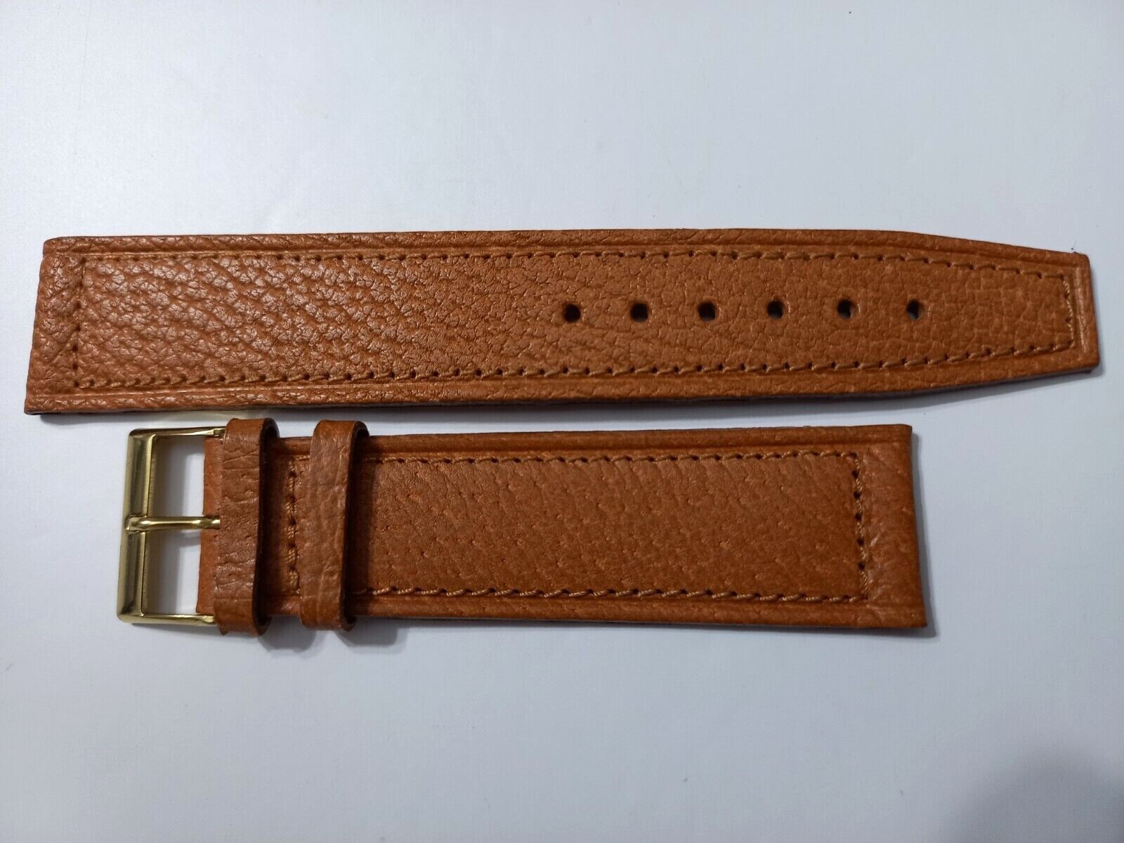 RARE VINTAGE 1960-70’S 20MM SWISS MADE HONEY BROWN CALF SKIN LEATHER BAND STRAP