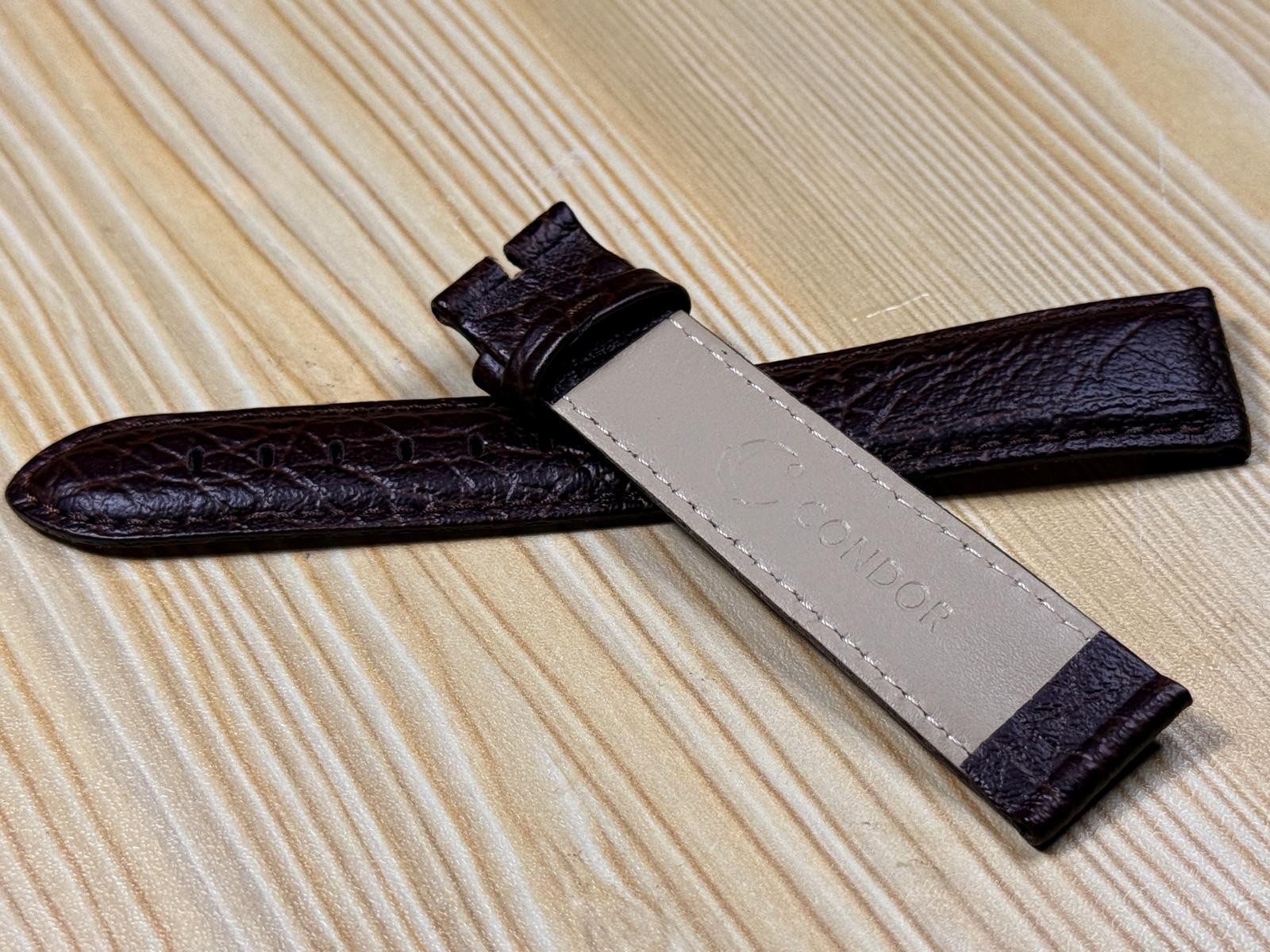 2mm Condor Genuine Brown Leather Watch Strap/Band Without Buckle