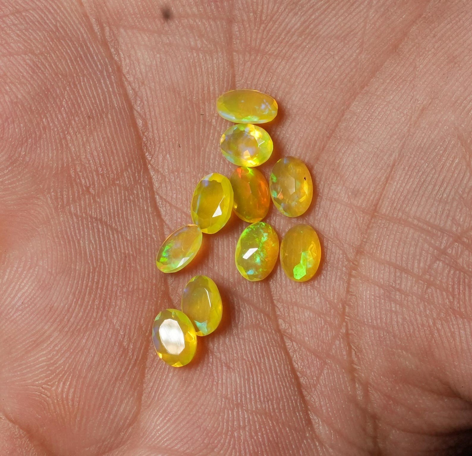 Natural Yellow Ethopian Opal Oval Faceted Cut 3x5mm To 8x10mm Loose Gemstone