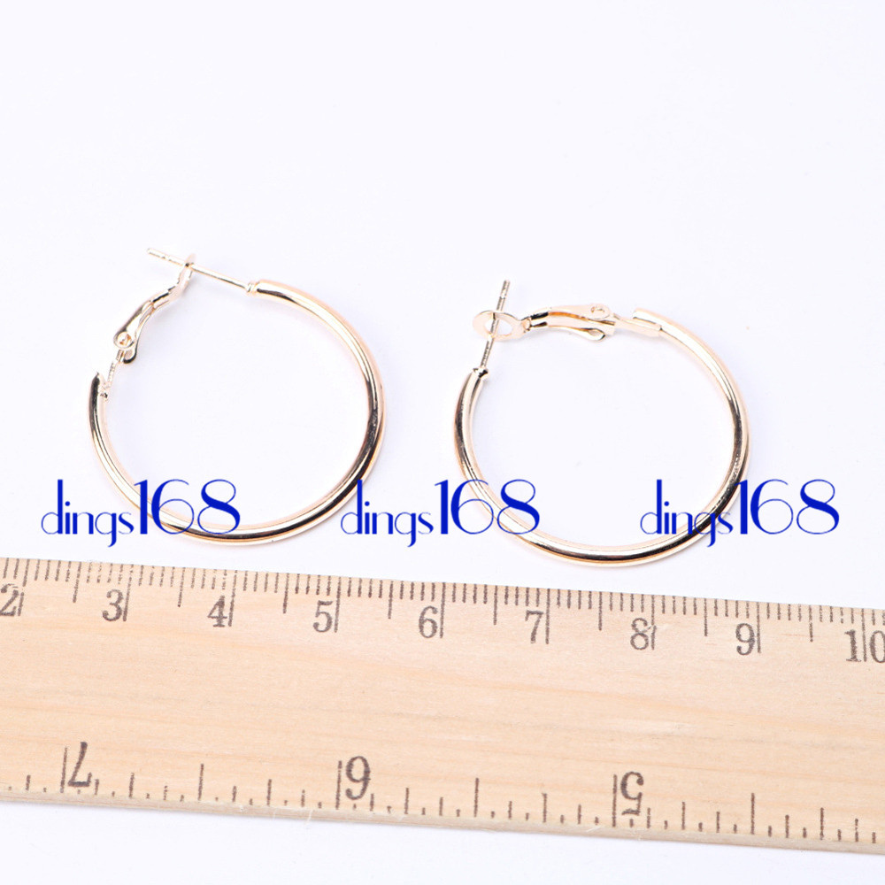 18K Gold Filled Tarnish-Free Small -eXtra Large Many Size Thin Hoop Earrings E3R