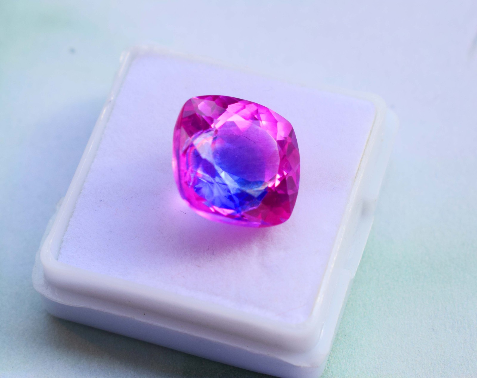Natural Bicolor Pitambari Sapphire Gemstone 12Ct Cushion cut Loose Pitambari Gem