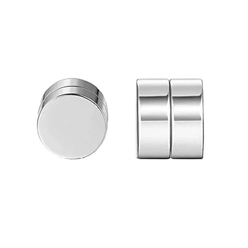 4 Pair Men Women Stainless Steel Magnetic Stud Earrings Non-Piercing Clip on E40