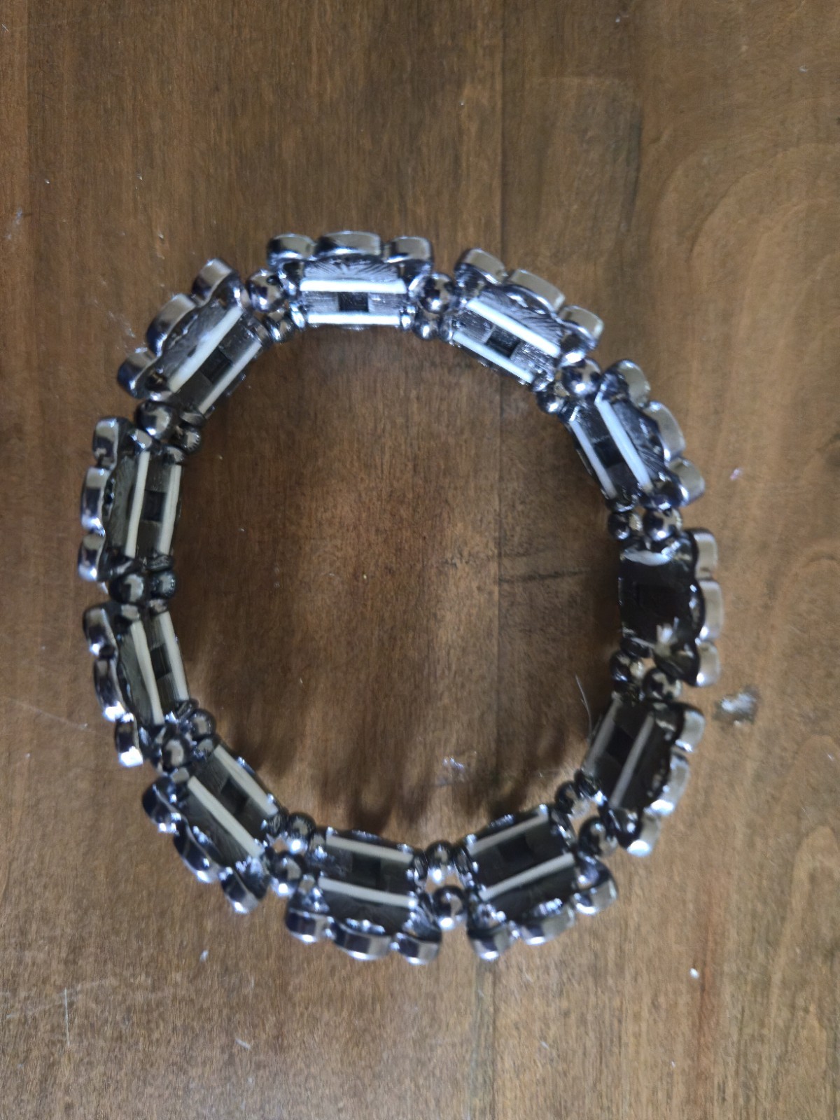 Black Rhinestone Stretchy Bracelet