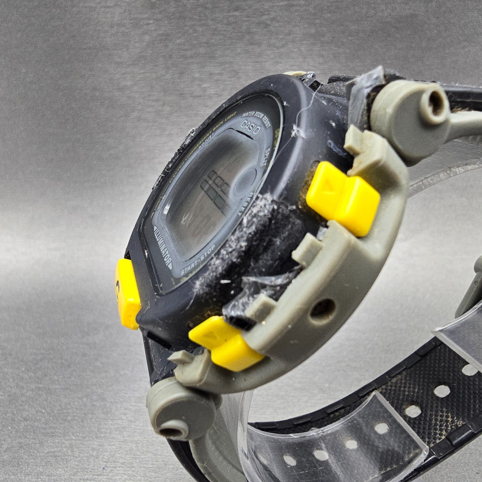 Casio G-Shock DW-002 Watch Men 48mm Black Yellow Gray Alarm Chrono New Battery