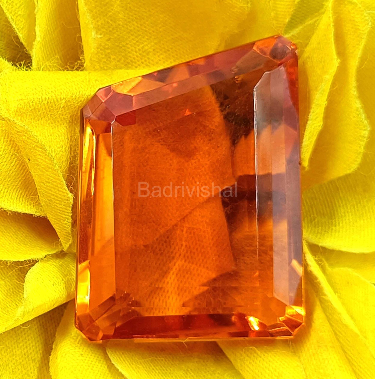 105 Ct IGL Certified Yellow Citrine Brazil Fancy Cut Loose Gemstone EUW
