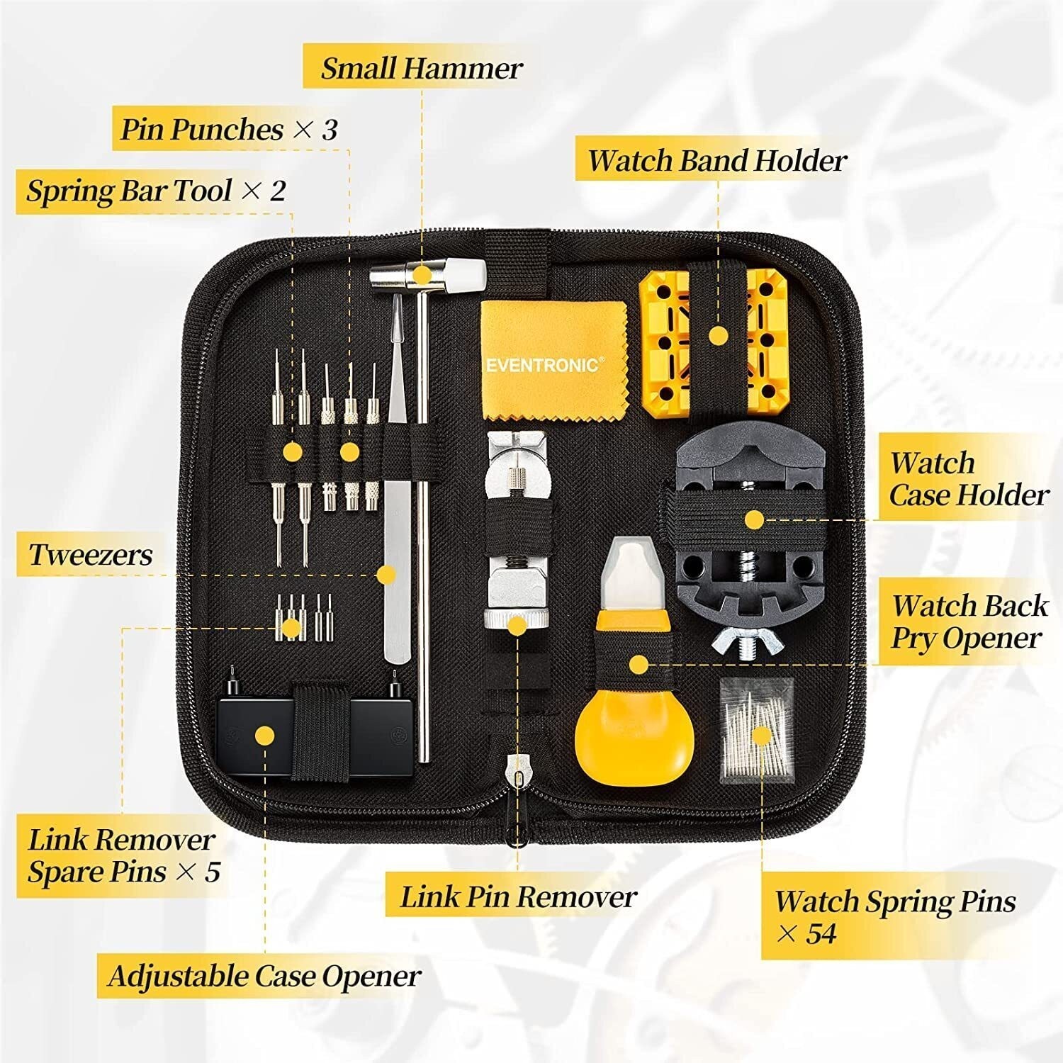 Watch Repair Kit Watchmaker Back Case Remover Opener Link Pin Spring Bar