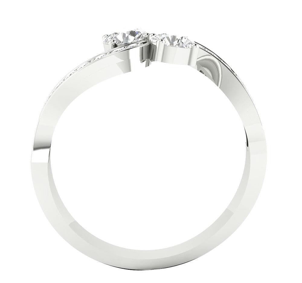 Forever Us Two Stone Lab Grown Diamond Solitaire Ring VS F 0.90Ct 14K Rose Gold
