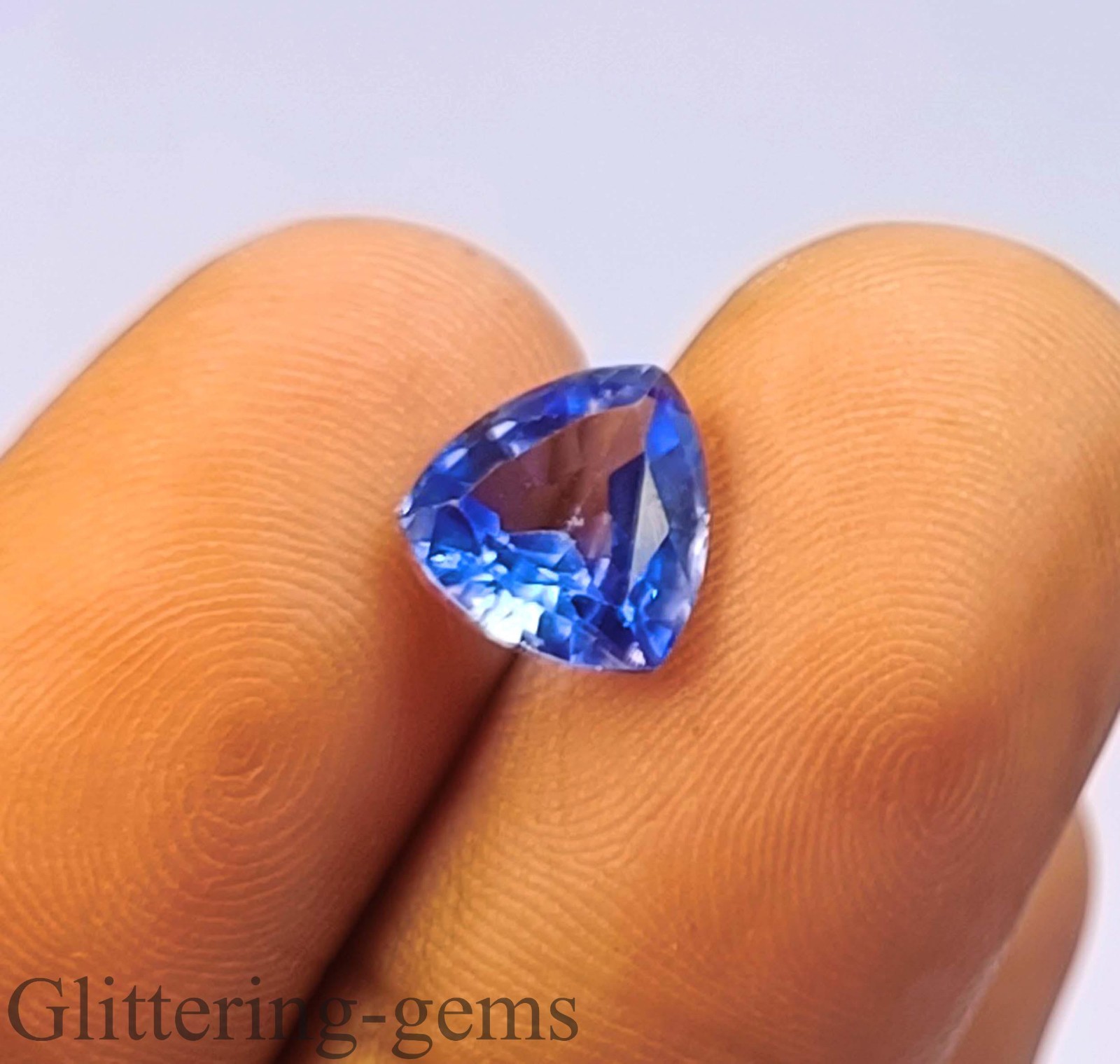 3.00 Ct Natural Ceylon Blue Sapphire Trillion Cut Certified Loose Gemstone 6DJZ