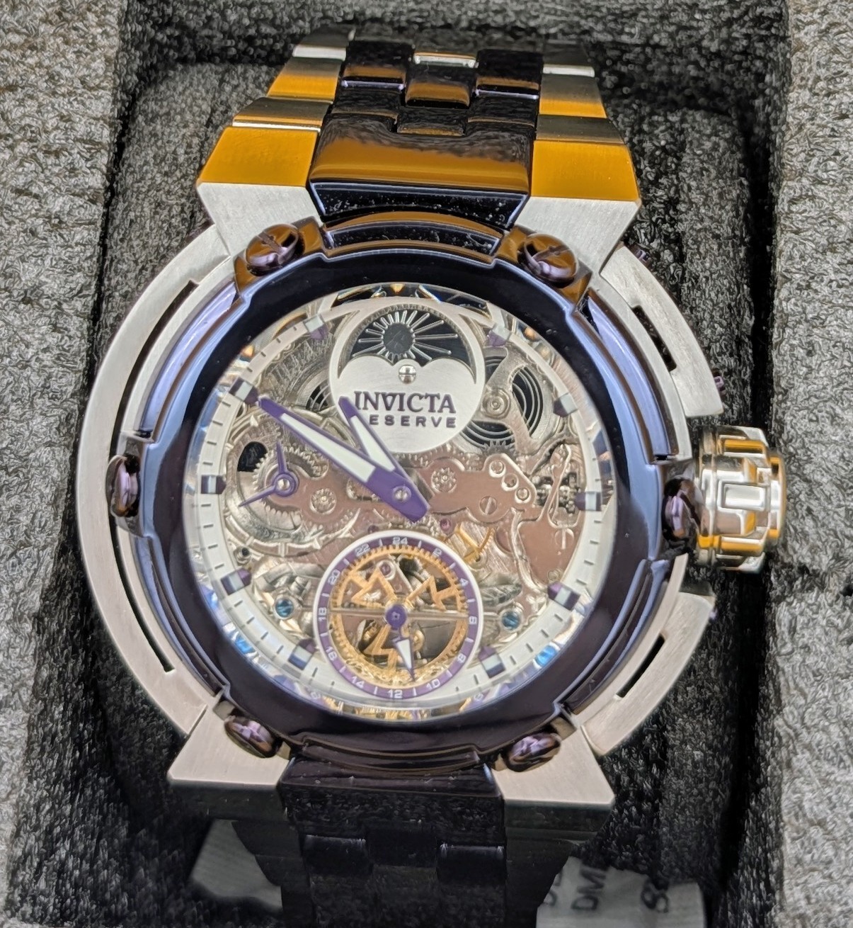 Invicta Reserve X-Wing Automatic Day / Night Moon Phase Skeletonized Never Worn
