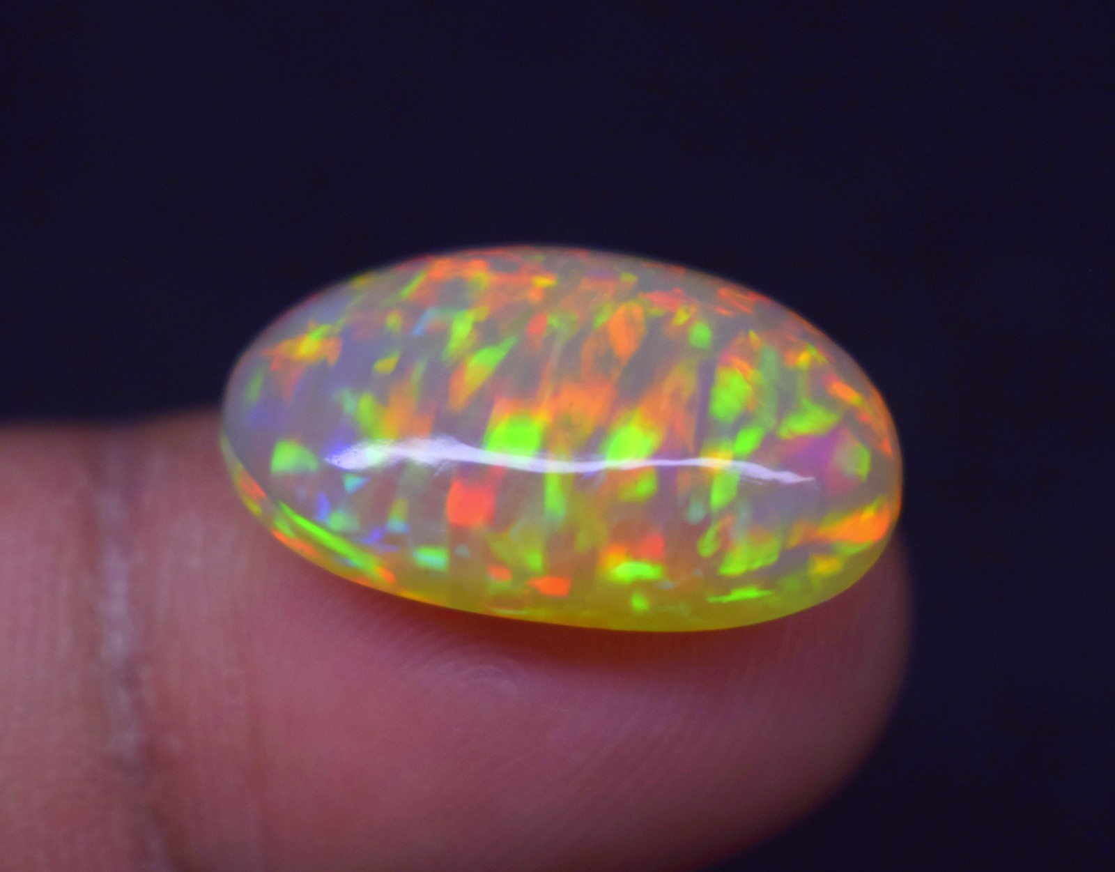 9.2 CT Ethiopian Opal Galaxy Fire Crystal Oval Loose Cabochon Gemstone Pendant