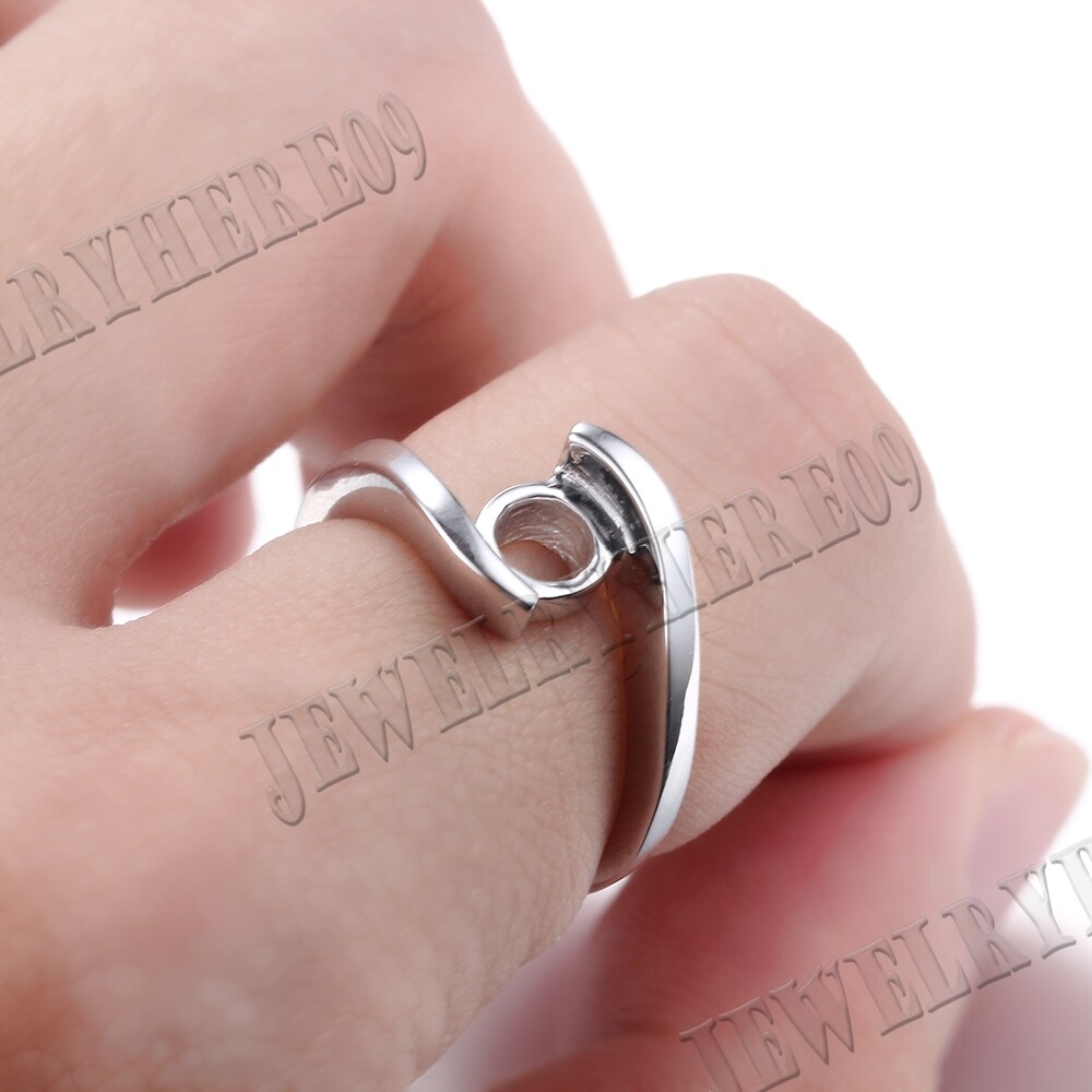 Sterling Silver 925 Tension Simple Solitaire Ring Semi Mount Setting 7mm Round