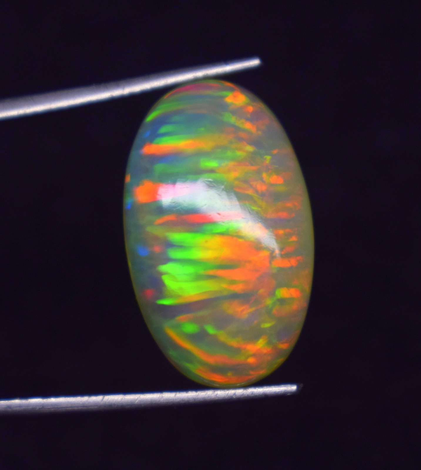 9.2 CT Ethiopian Opal Galaxy Fire Crystal Oval Loose Cabochon Gemstone Pendant