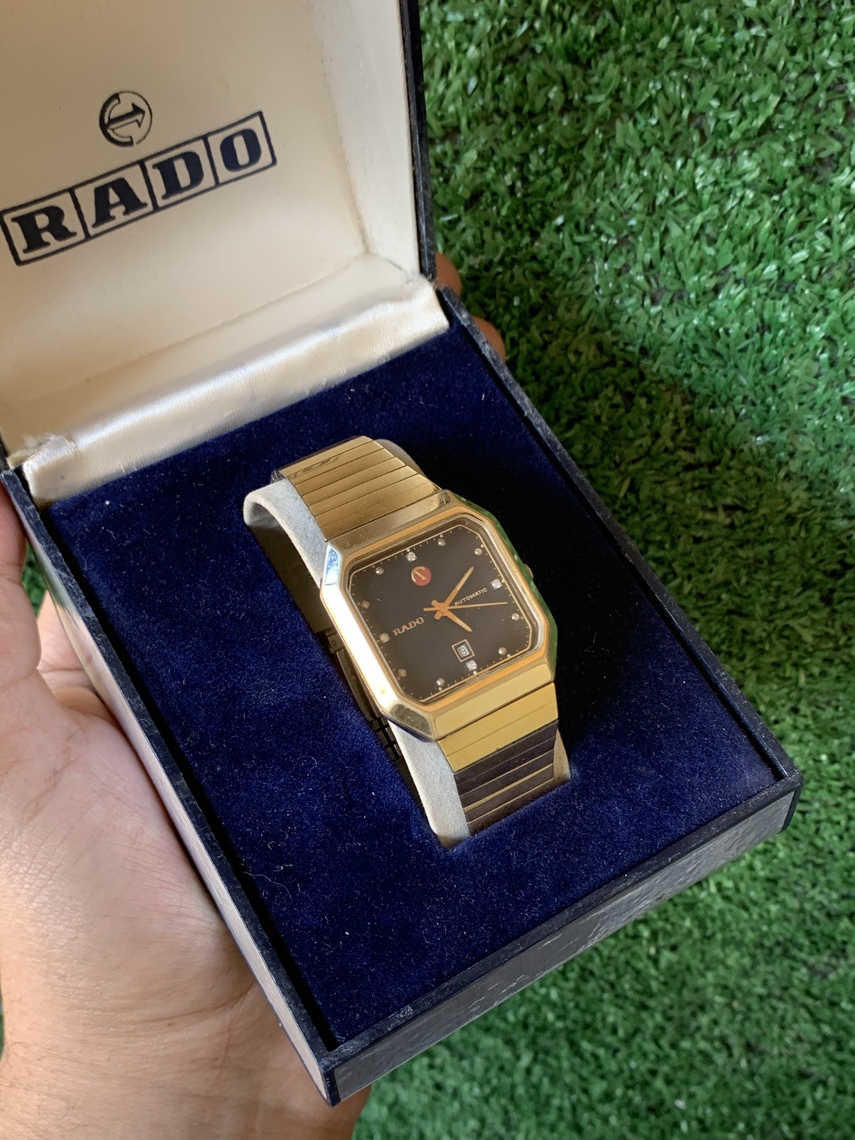 Vintage Rado Automatic Gold-Tone Watch 32mm x 35mm Classic Rectangular Original