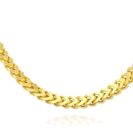 14k Gold Over Silver 3mm Hollow Franco Chain 16″-26″