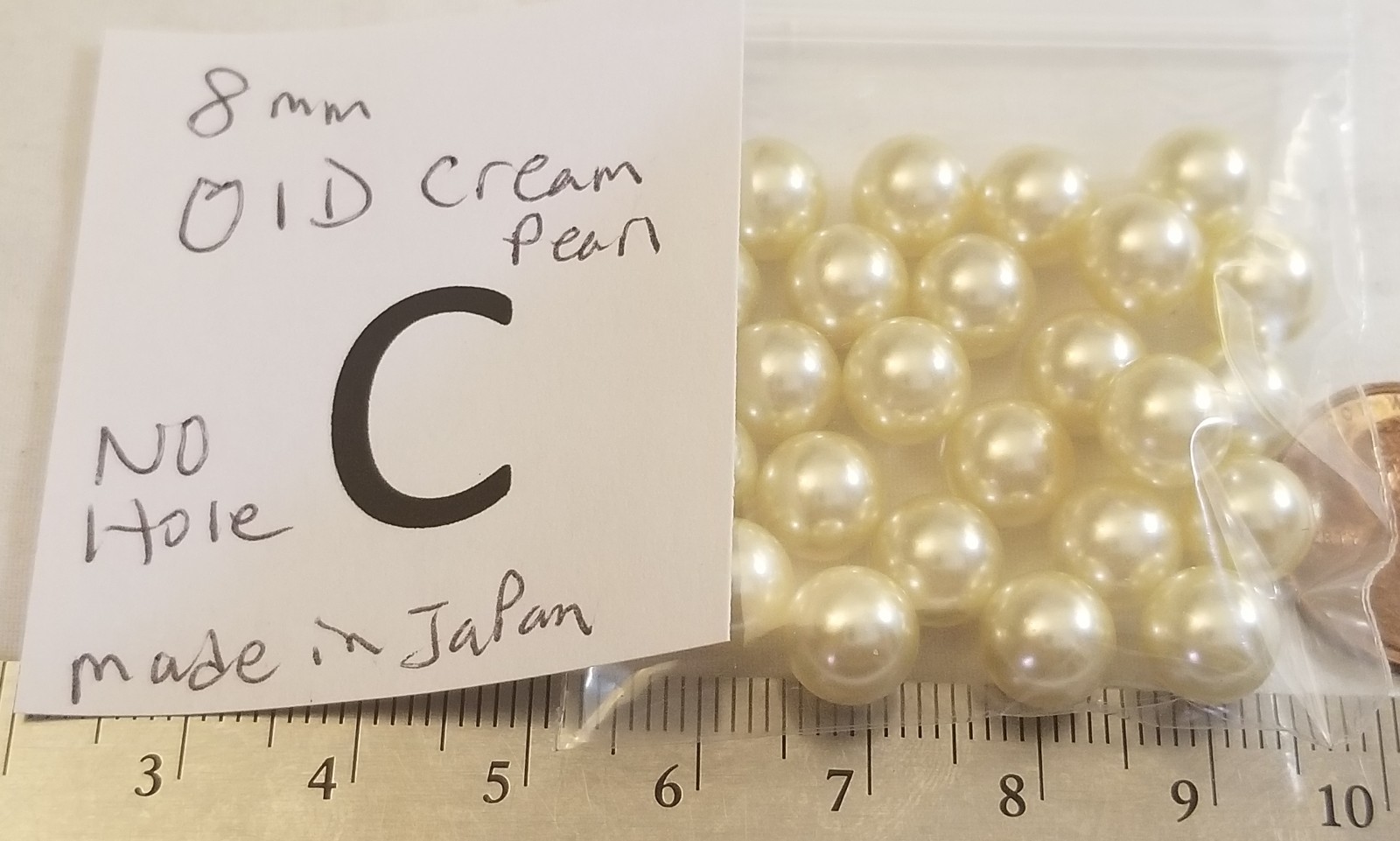 Vtg 8mm No Hole Pearl Bead ball Mix Cream White Color Jewelry Craft repair Lot