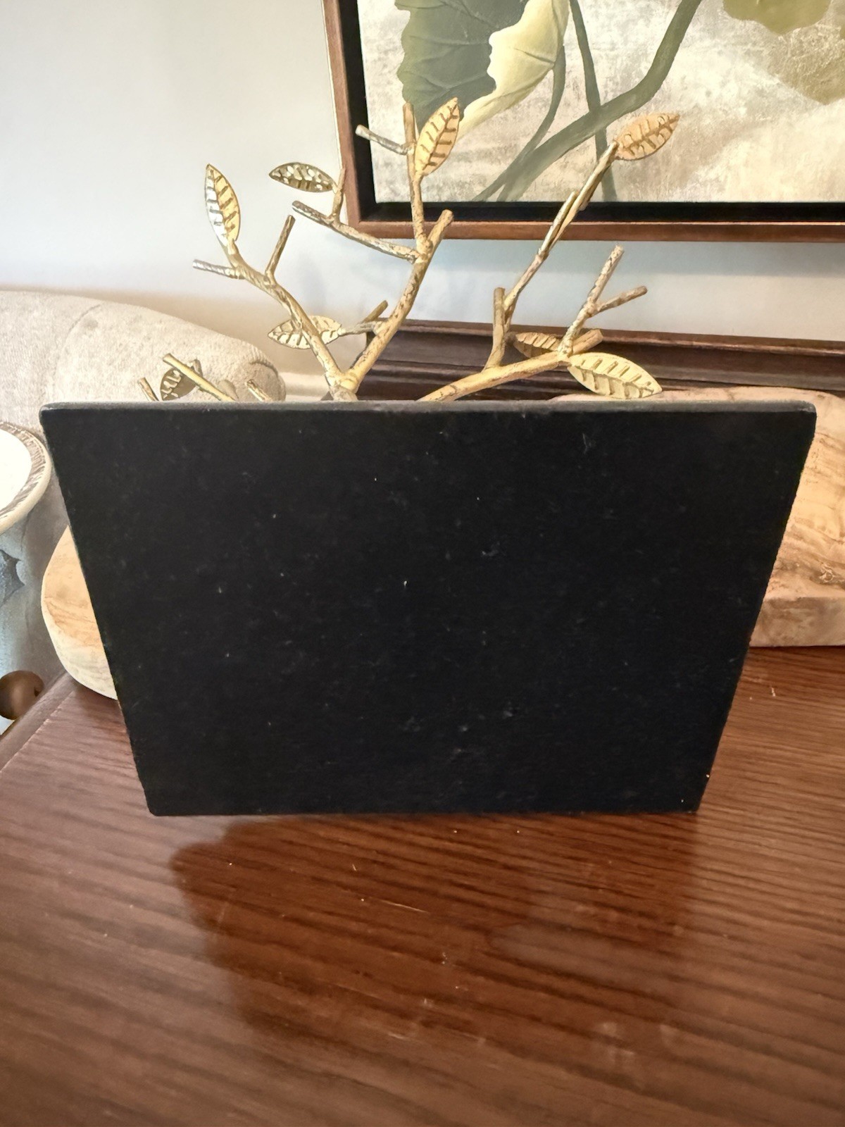 Gold Tone Metal Tree Stand Heavy Base Jewelry Organizer Home Decor 12x11x5”
